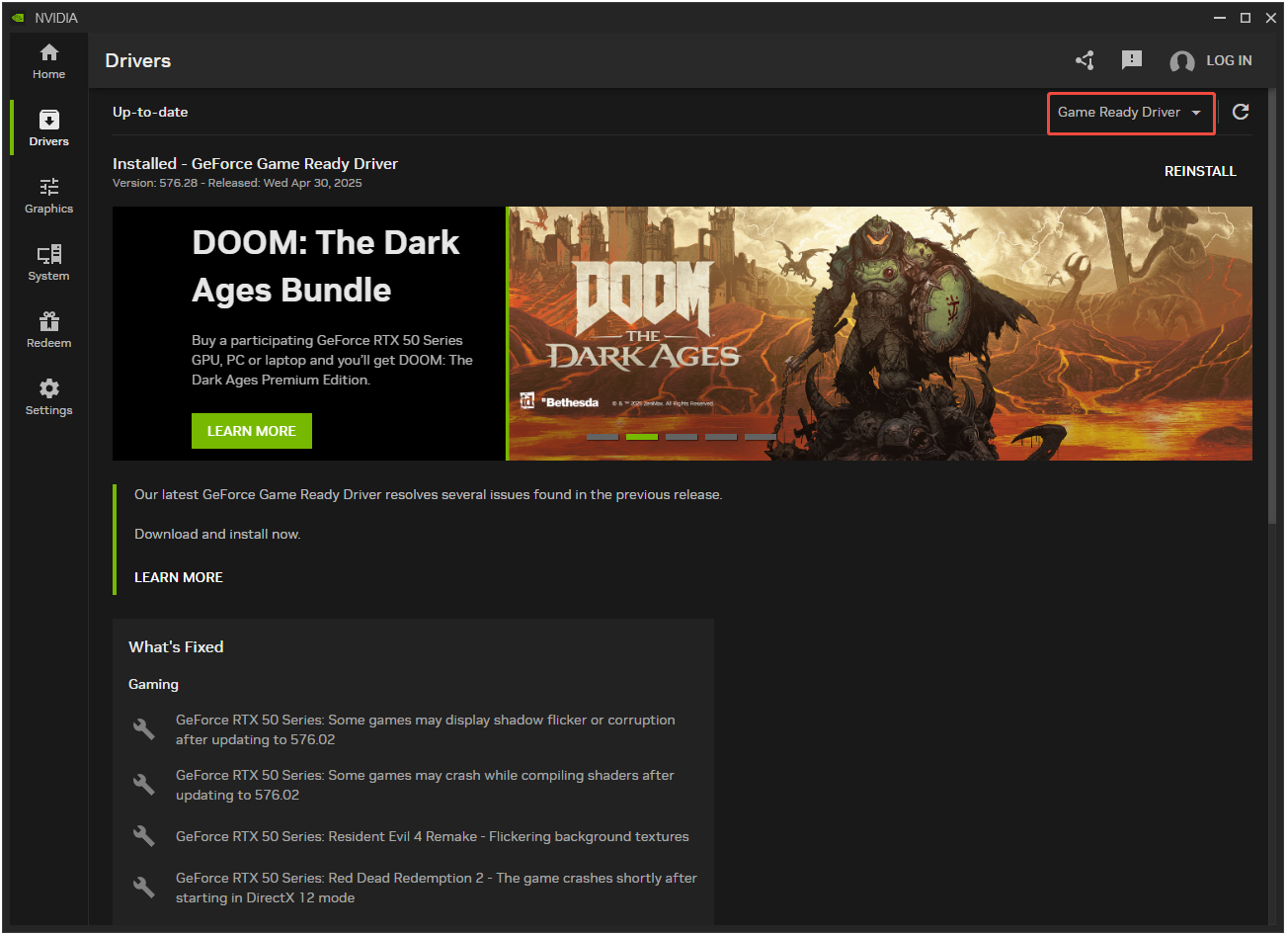 update the game driver