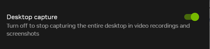 enable the Desktop capture mode