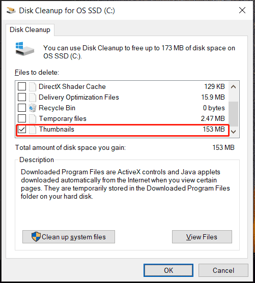 run Disk Cleanup to delete thumbnails