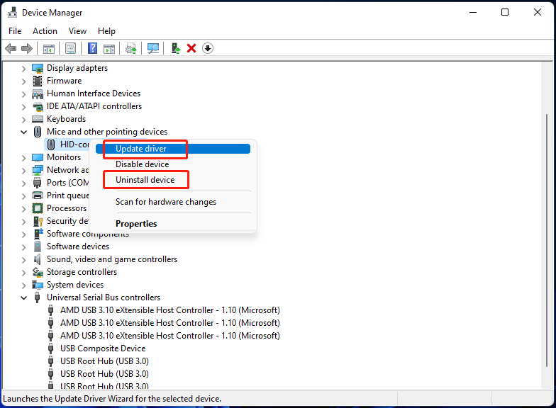 actualizar o desinstalar un controlador de dispositivo