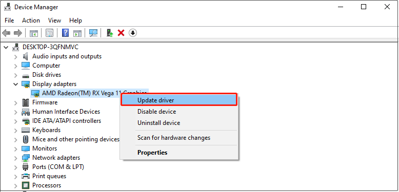 update graphics card driver