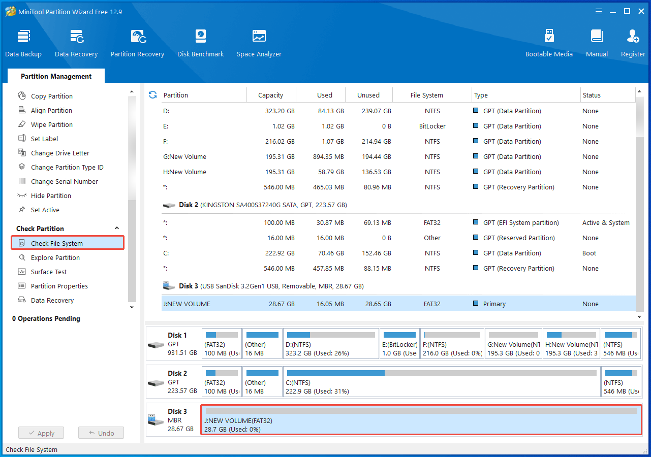 select Check File System