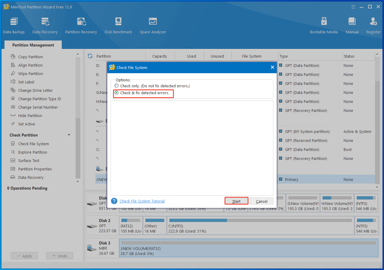 click the Start button