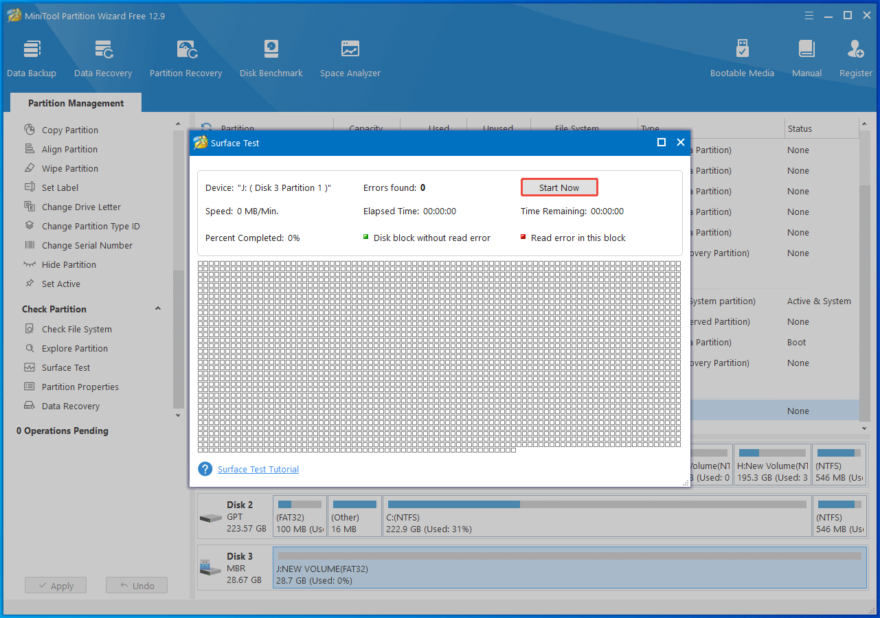 click the Start Now button