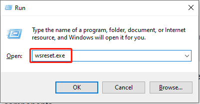gõ wsreset.exe
