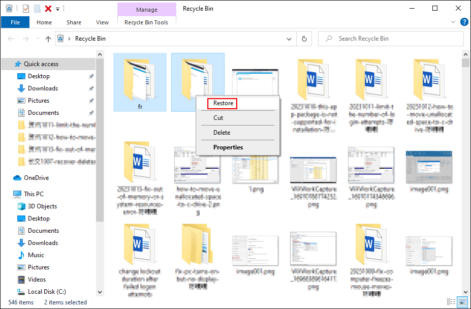 recuperar archivos de la papelera de reciclaje
