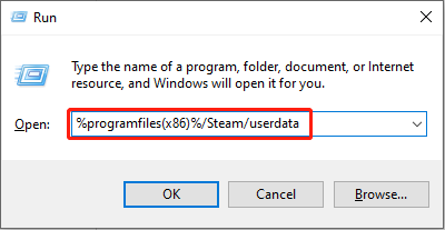 use the Run utility to open the userdata folder