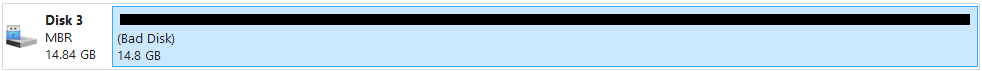USB shown as bad disk