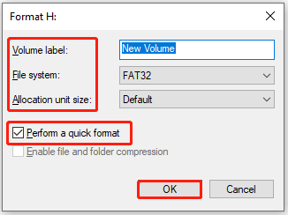 configure settings and click OK