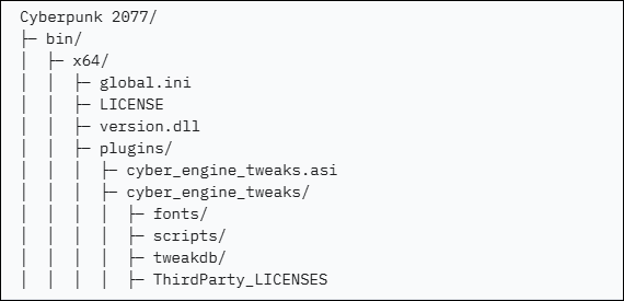 the Cyber Engine Tweaks file location