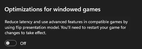 turn off optimizations for windowed games