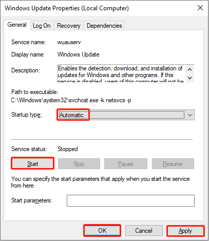 restart the Windows Update service