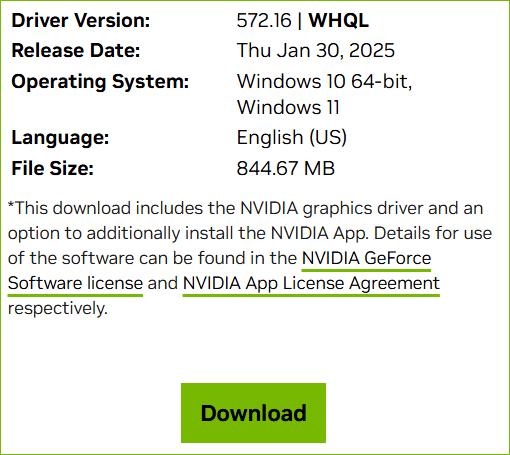download NVIDIA 572.16