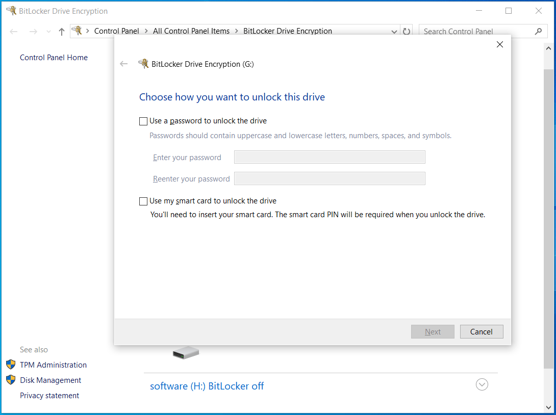 encrypt hard drive with BitLocker