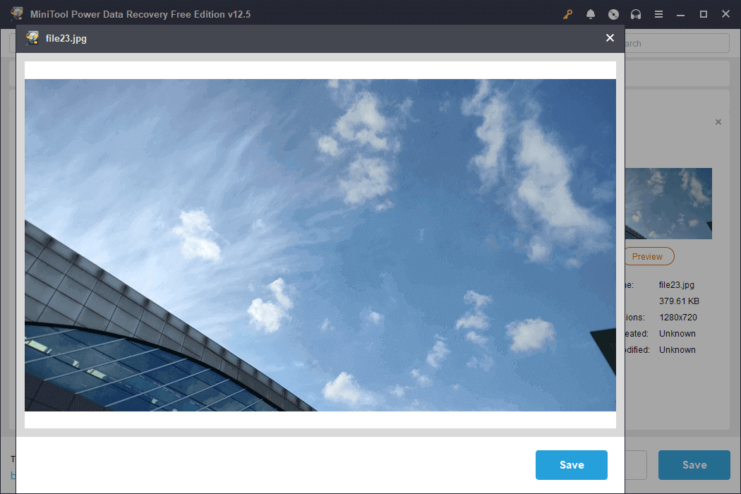 preview the file in MiniTool Power Data Recovery
