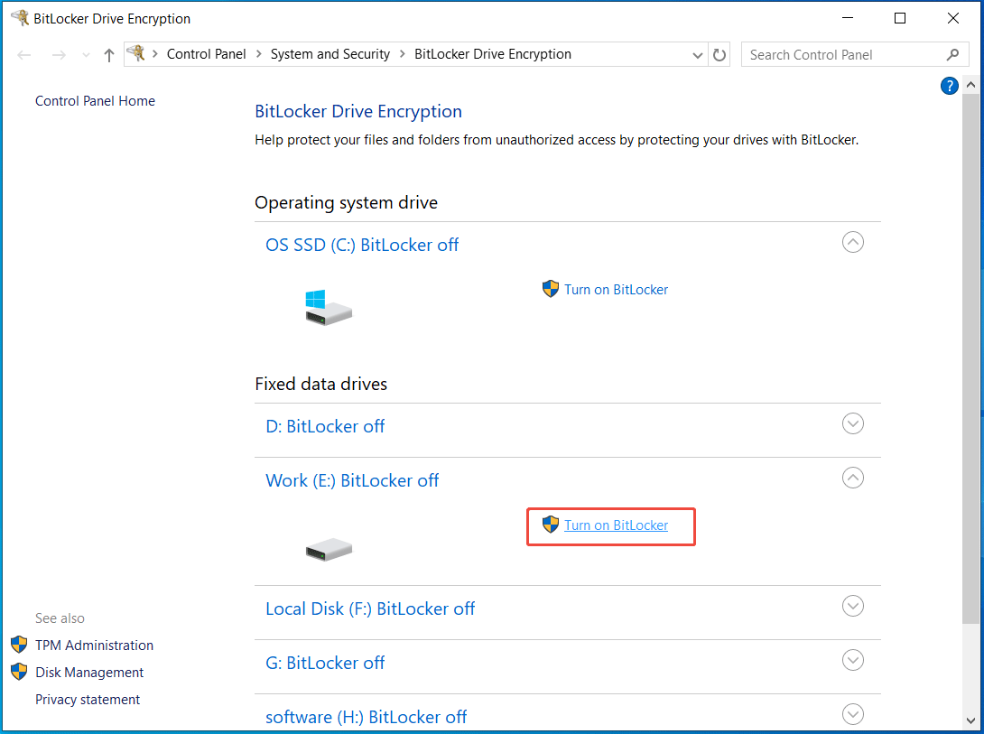 encrypt your drive using BitLocker