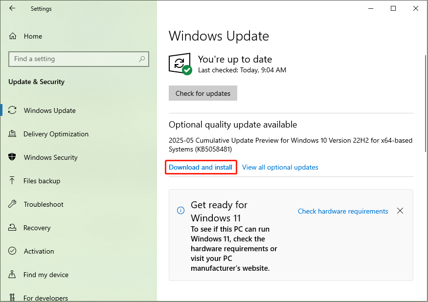 click Download and install