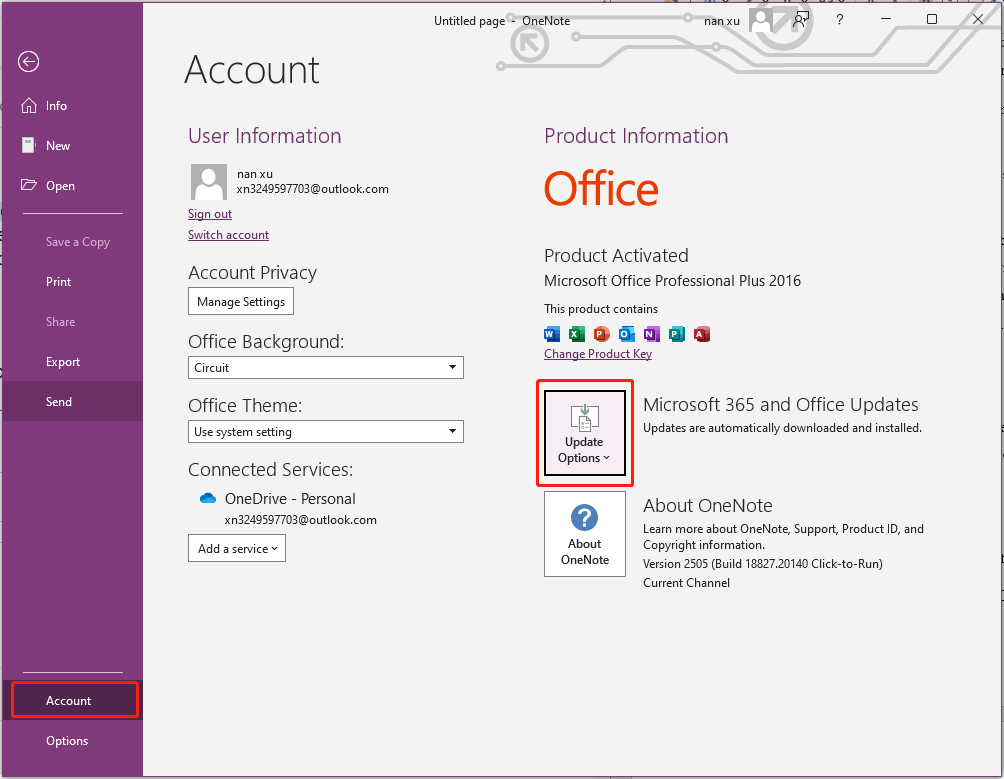 update OneNote