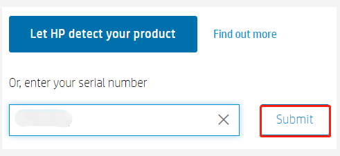 entrez le numéro de série pour HP