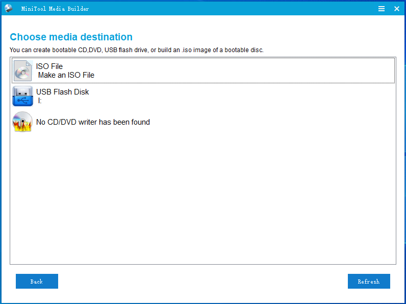 sélectionnez le fichier ISO
