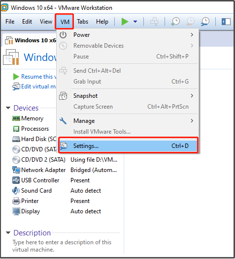 ouvrir les paramètres