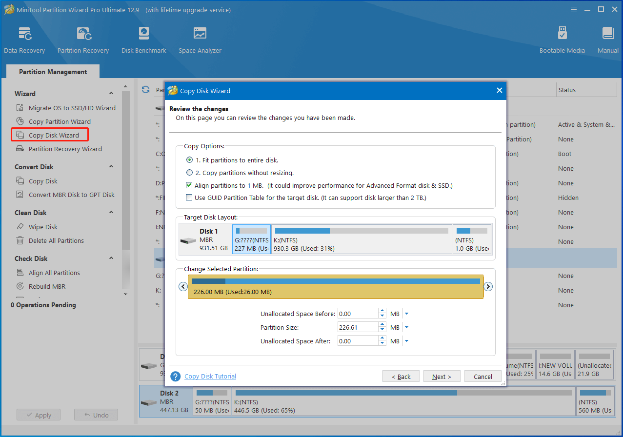 copy the SSD with Partition Magic