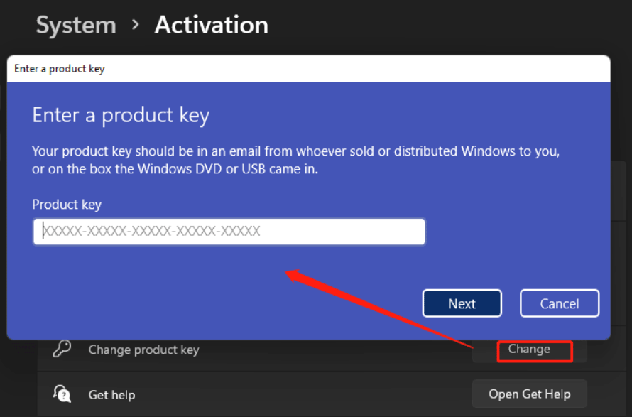 change product key in Windows 11