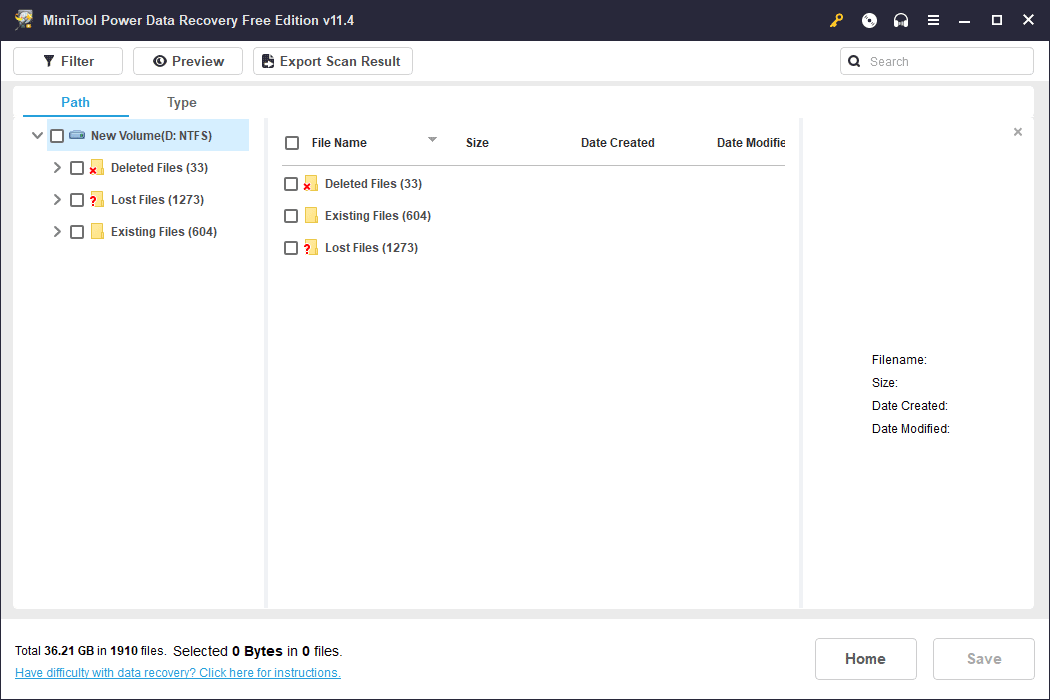 Résultats de l'analyse