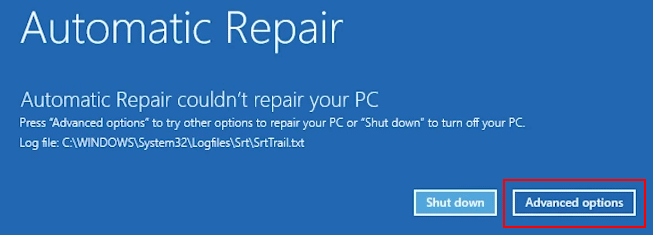 Clique em Opções avançadas