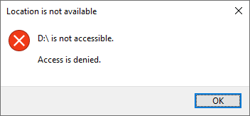 Le lecteur D n'est pas accessible