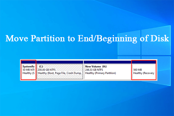 Comment déplacer une partition à la fin ou au début du disque sous Windows