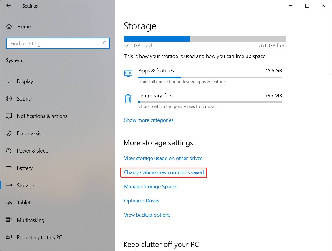 Clique em Alterar onde o novo conteúdo é salvo