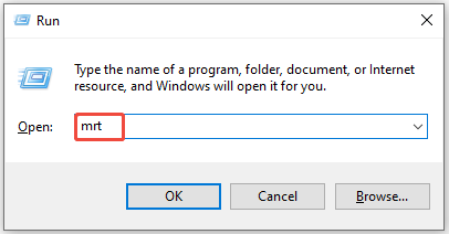 open the Malicious Software Removal Tool from Run