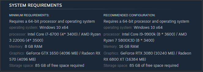 check Broken Arrow’s system requirements