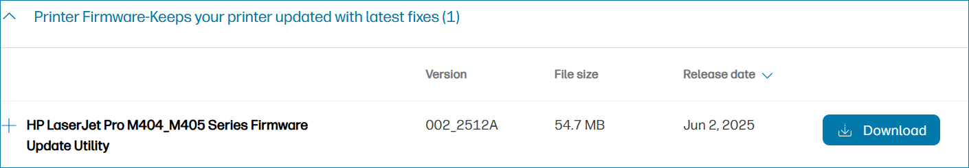 HP LaserJet Pro M404n firmware update