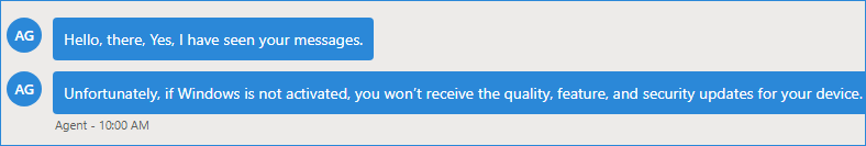 Réponse de Microsoft sur la possibilité d'obtenir des mises à jour si Windows n'est pas activé