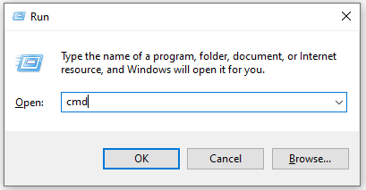 execute o Comando Prompt como administrador na janela Executar