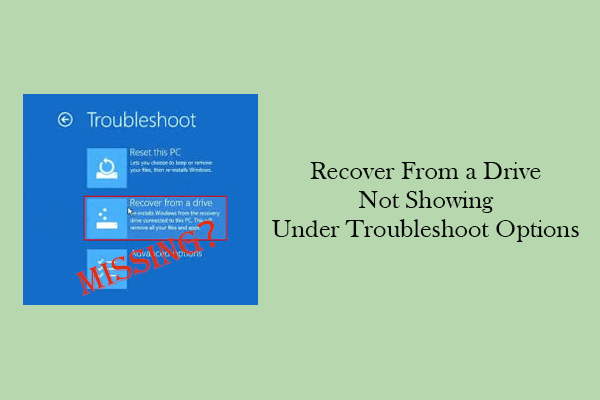 Fixed! Recover From a Drive Not Showing Under Troubleshoot Options