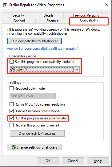 run TWCU in compatibility mode