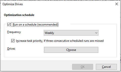 check Run on a schedule (recommended) to configure the frequency