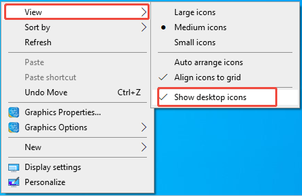 show the hidden desktop icons
