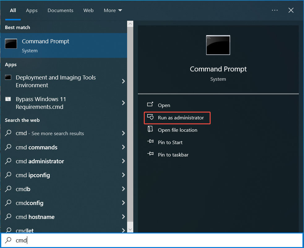 run Command Prompt as administrator