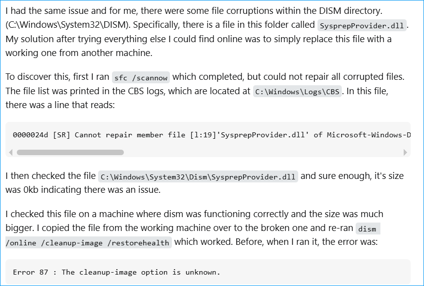 replace SysprepProvider.dll in DISM
