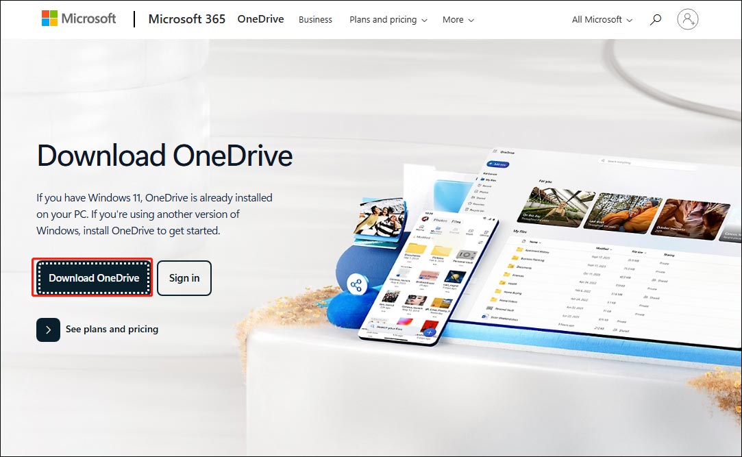 hit Download OneDrive to get the latest version