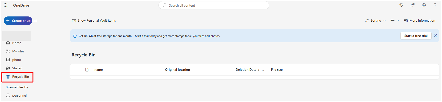go to the OneDrive’s Recycle Bin to recover documents