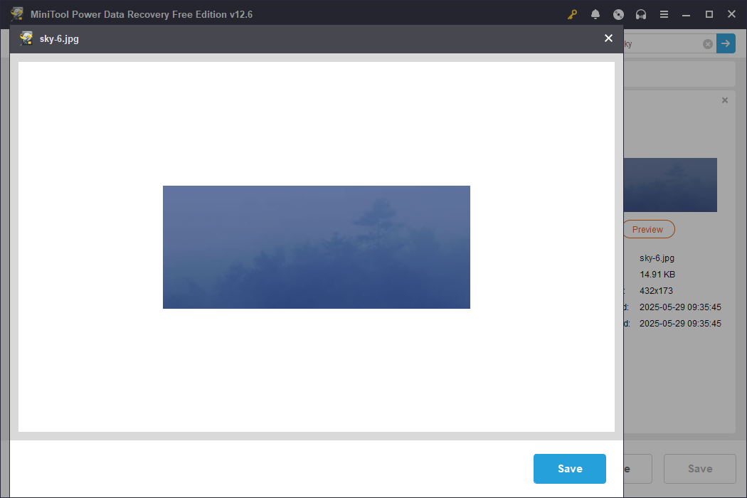 preview files using MiniTool Power Data Recovery