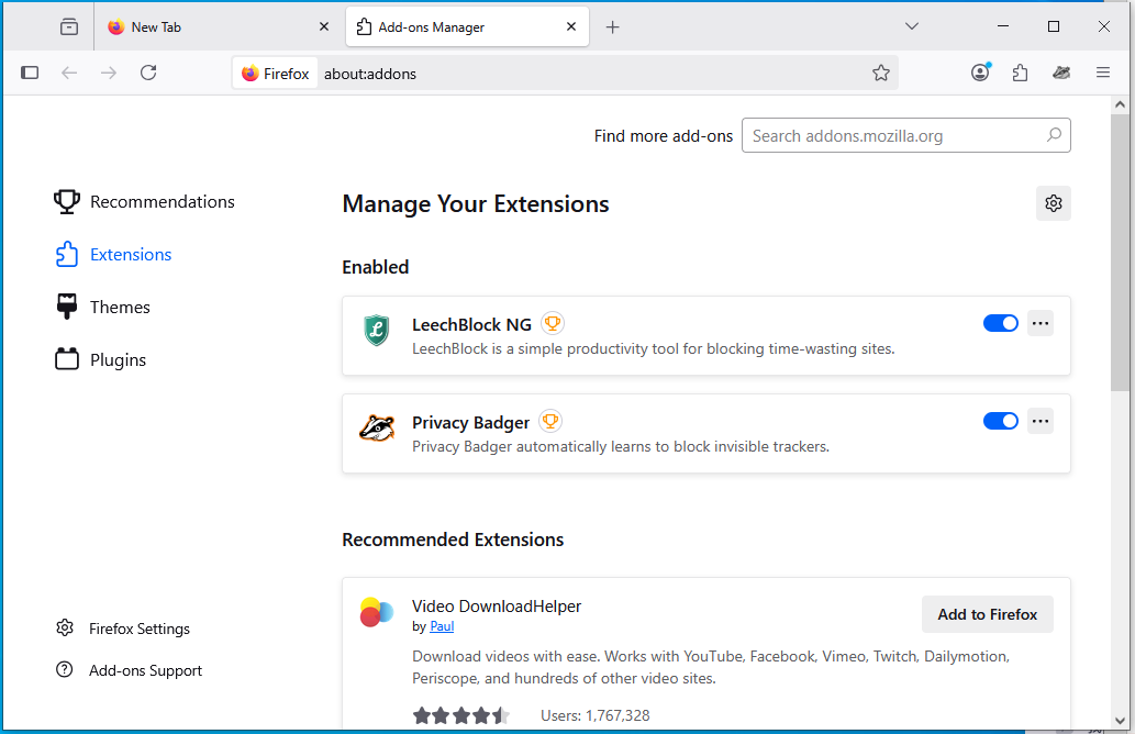 manage your extensions