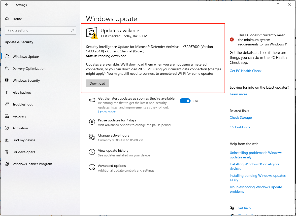 download and install the new update