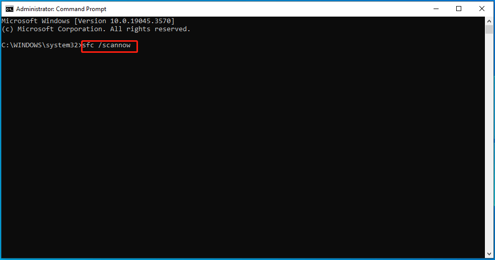 run sfc /scannow in Command Prompt