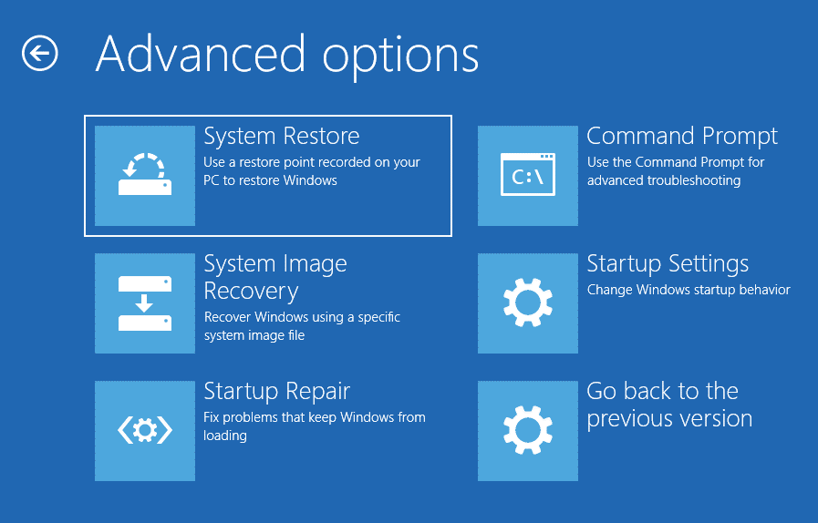 do a system restore to recover Windows